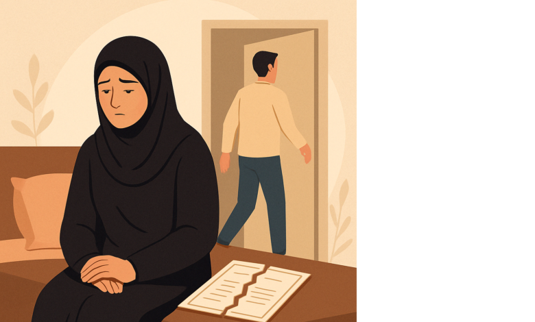 الطلاق دون علم الزوجه