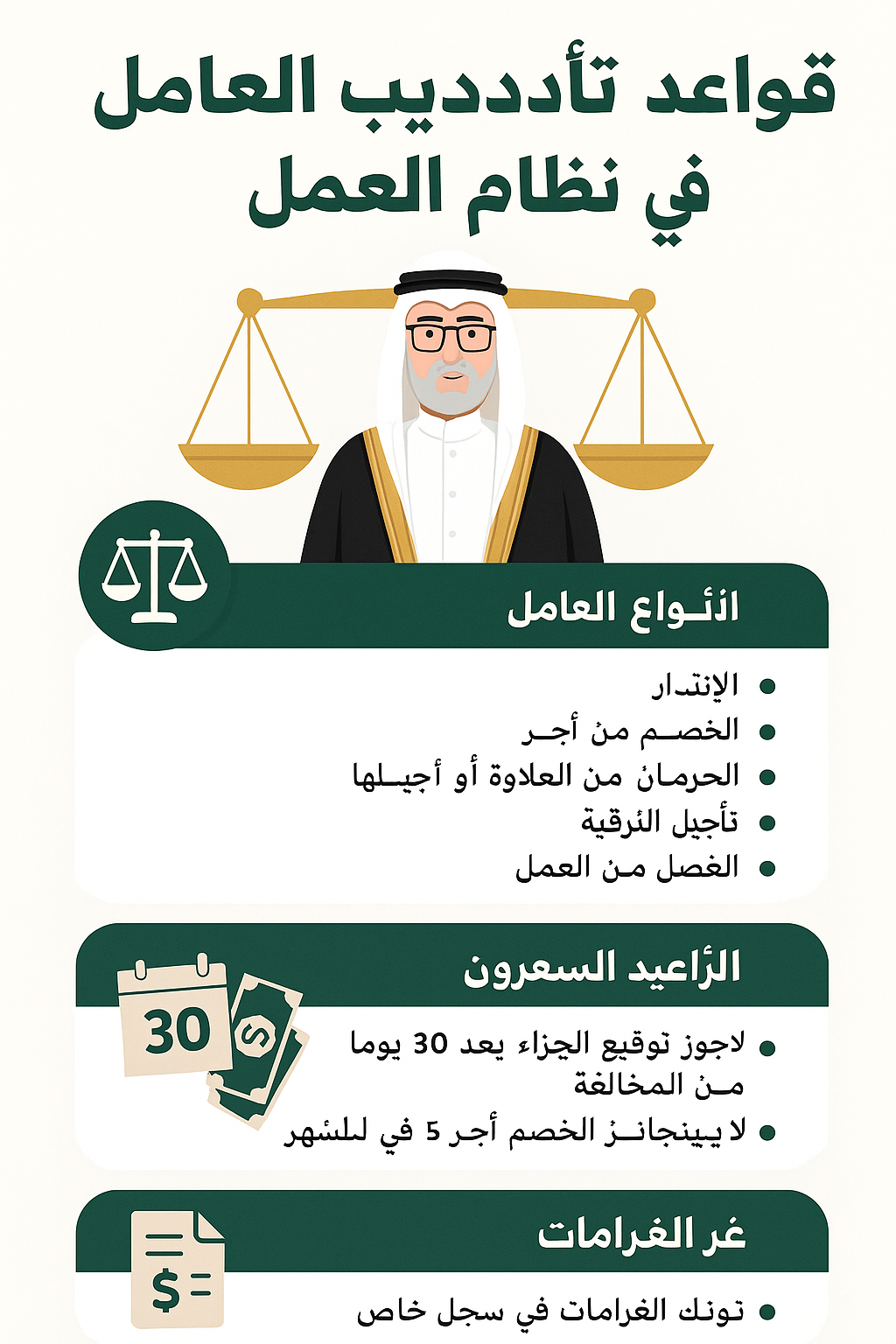 قواعد تأديب العامل في نظام العمل السعودي
